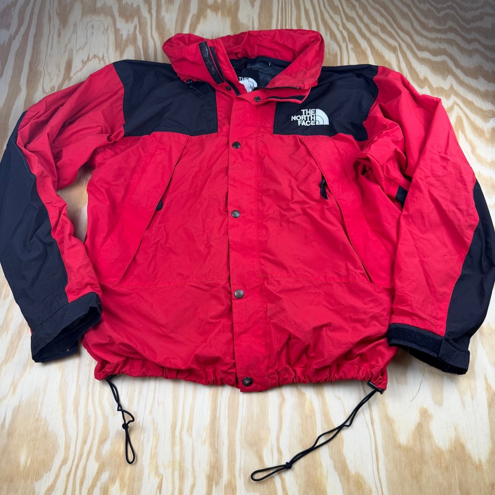 VTG The North Face Mountain Light Jacket Men L Red Hooded Shell Gore-Tex Style